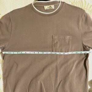 Hermes Men’s T-shirt Shirt Size XL - Piqûres Sellier (Brown color)